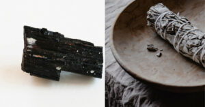 How to cleanse Black Tourmaline with Sage